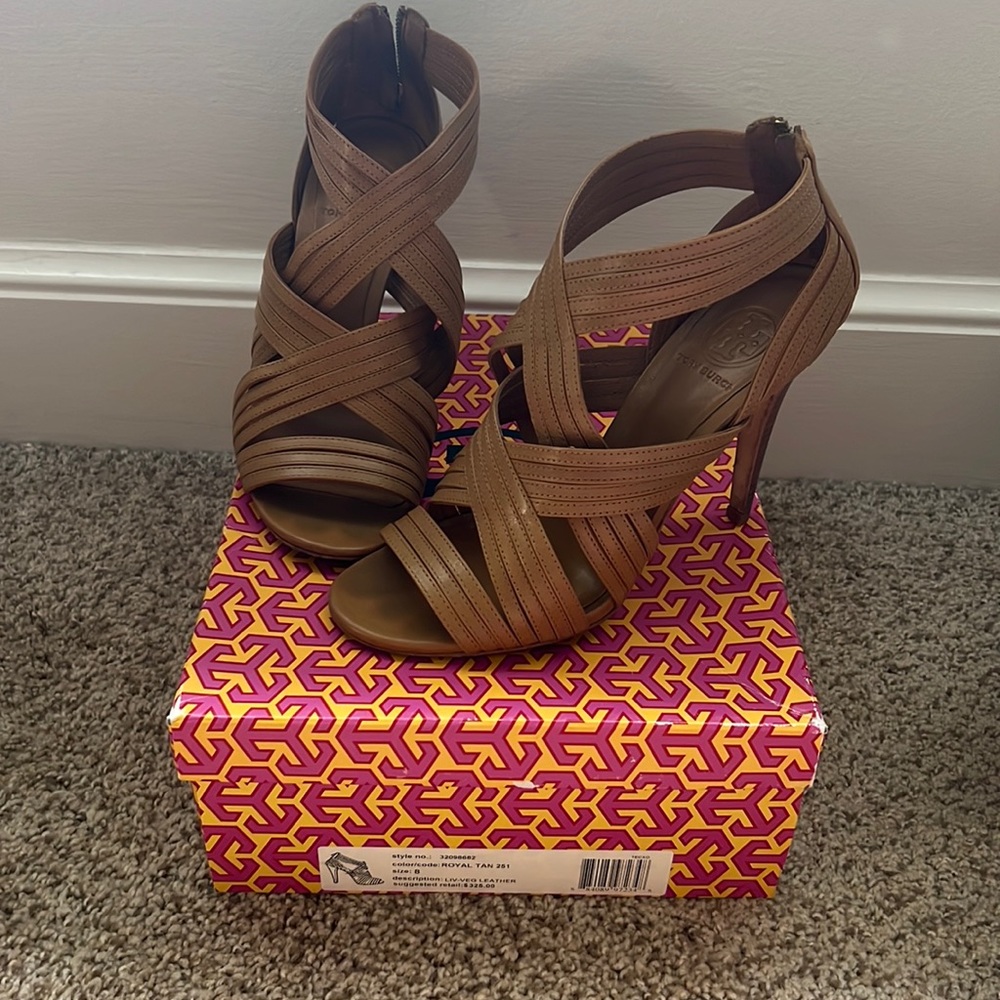 Tory Burch liv vegan leather heels size 8